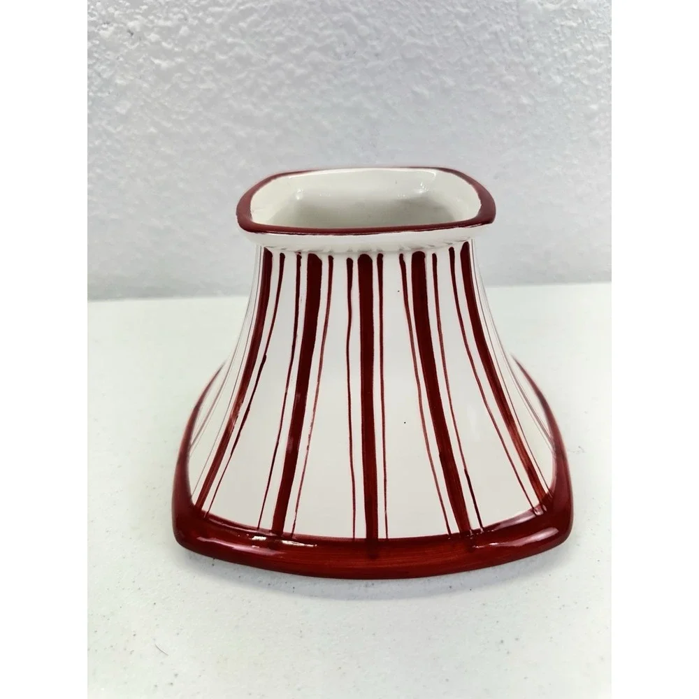 Yankee Candle Candy Cane Stripe Candle Shade Topper & Plate Set 2PCS